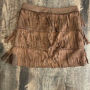 Purple Snow Brown Fringe Mini Skirt